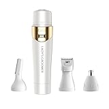 2018 Upgrade Professional 4 in 1 Women's Painless Hair Removal Ladies Electric Razor Hair Removers for Women Face Lip Body Epilators Eyebrow Shaping Facial Shaver Nose Ear Hair Trimmer