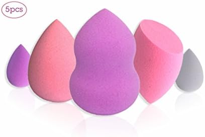 Solar Jo 5 Pieces Pro Makeup Blender Sponge Set, Soft, Odour-Free, Non-Allergenic, Flawless Beauty Egg Applicators for Liquid, Powder, Cream Products (Set of 5)