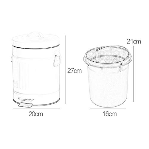 PedalStyle Retro Covered Trash Can, Home Bathroom Living Room Kitchen
