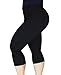 American Trends Women's Plus Size Stretch Modal 3/4 Smooth Capri Leggings (FBA)