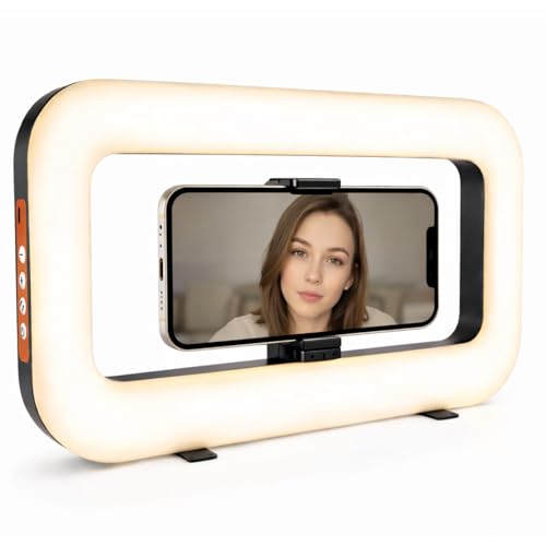 Ring Light LED Portátil com Suporte para Celular Universal e Controle de Luz Fria Quente e Neutra I Iluminador para Selfie Vídeo Foto Maquiagem e Gravação I Vende Mais