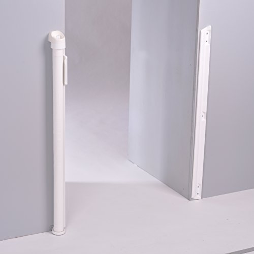 Lascal KiddyGuard Assure, White, Retractable Baby Safety Gate