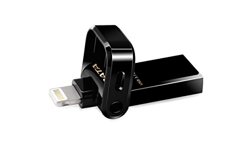 ADATA i-Memory AI920 128GB Flash Drive APPLE MFi-Certified Lightning + USB 3.1 Jet Black (AAI920-128G-CBK)