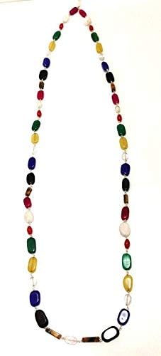 Divine Elements Real Navratna (54+1) Beads mala Multicolor 9 Gemstone for Astrology Pooja Chanting for Women