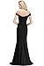 Women's Mermaid Black Long Evening Gowns Lace Appliques Wedding Dresses for Guests,Black,16
