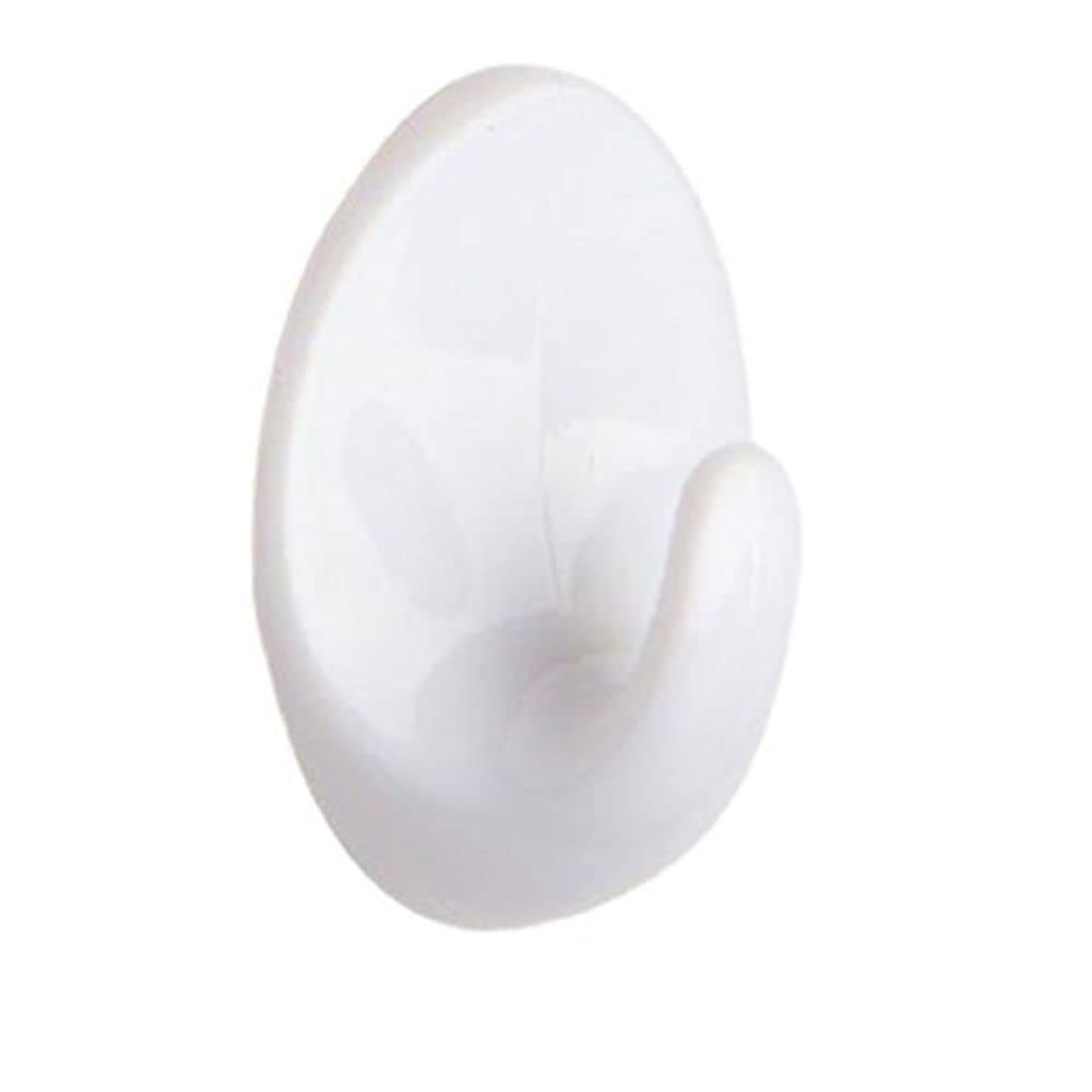Merriway BH04776 (6 Pcs) Self Adhesive Hooks, Small Oval, 38 x 28 mm White - Pack of 6 Pieces
