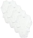 Baby Side Snap Bodysuit Set, Long Sleeve Cotton Boy Girl Kimono Onesie, 4 Pack