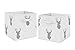 Grey Deer Foldable Fabric Storage Cube Bins Boxes Organizer Toys Kids Baby Childrens for Woodland Deer Stag Collection by Sweet Jojo Designs - Set of 2