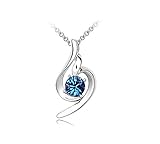 KATGI Fashion Lucky Angel Beautiful Crystal Pendant Necklace (ROYAL BLUE)
