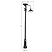 GAMA Sonic Everest Outdoor Solar Lamp Post Light Kit, Black Cast Aluminum Industrial Style Downlight Lamp, Light Pole, and Concrete Sleeve Anchors with Warm White Light 2700K (109001)
