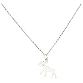 Moose Necklace – Sterling Silver Charm on 18" Chain – Handmade Gift Ready Jewelry