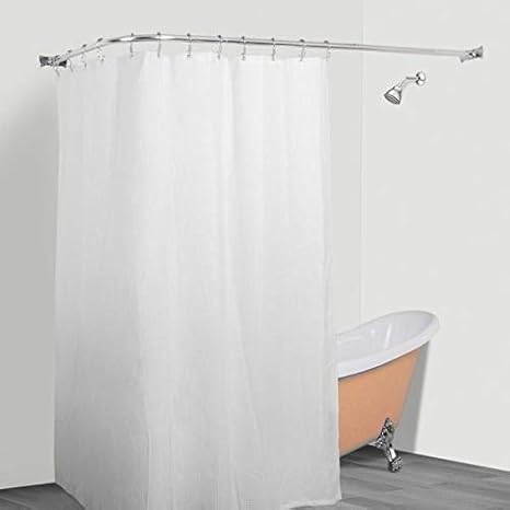 Amazon Com Misc L Shaped Shower Curtain Rod Aluminum Wrap Around