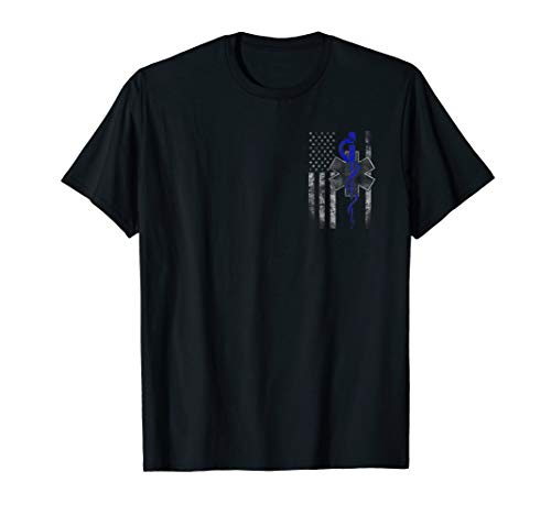 EMT / First Responder TeesEMT / First Responder Flag T-shirt T-ShirtOEKO-TEX STANDARD 100