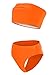 Ybenlow Women's 2 Piece Solid Bandeau Swimsuit Top Bottom Set,Orange,Large