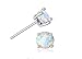 Women's 925 Sterling Silver Stud Earring 8mm White Opal and blue Opal Stud Earrings,Only For girl Gifts (White)