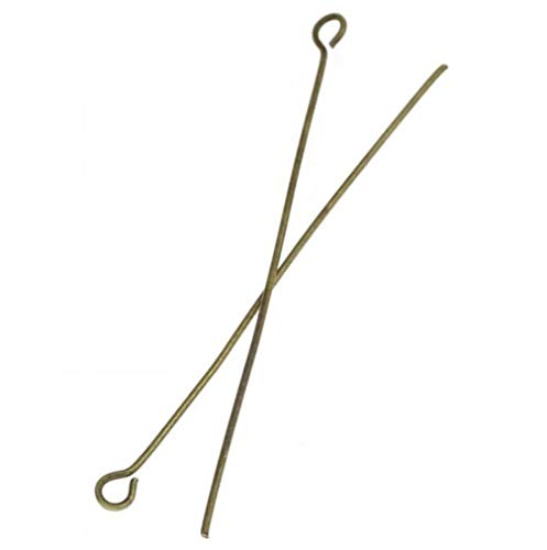 200pcs Top Quality 35mm Eye Pins (Wire~21 GA) Antique Bronze Plated Brass for Jewelry Beading Craft Making CF153-35