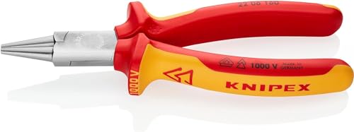 KNIPEX Round Nose Pliers Chrome-Plated Insulated, 22 06 160