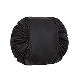 WJood Store Toiletry Bag Travel bag, Portable Fashion Drawstring Cosmetic Bag Large Capacity Waterproof Travel Makeup Pouch Magic Bag for Womens Girls, LYDZTION, Black