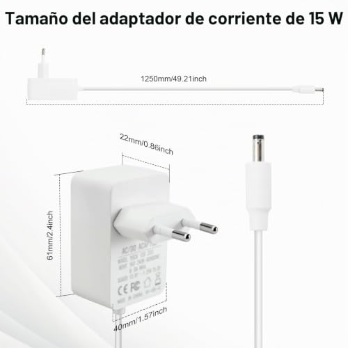 15W Adapter for Echo Dot(3rd 4th 5th Gen) Binghe 12V 1.25A Adapter, 15W Charger for Echo Dot 3rd, 4th and 5th Gen, Echo Spot, Echo Pop, Echo Show 5 1st and 2nd Gen, Echo Dot Kids Edition(White)