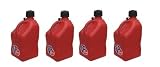 4 Pack VP 5 Gallon Square Red Racing Utility Jugs