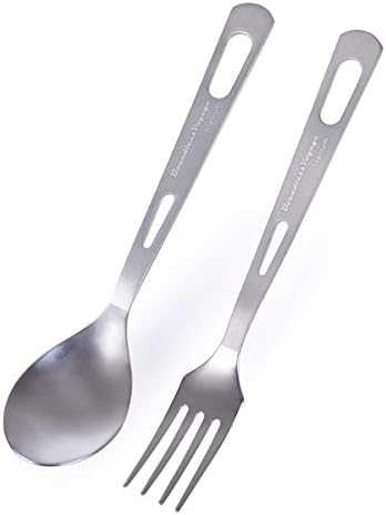 Boundless Voyage Camping Utensils Ultralight Titanium Cutlery Set of Spoon, Fork, Spork, Knife and Chopsticks With Packing bag