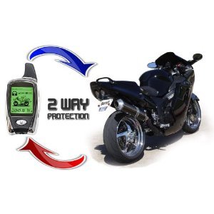 2-Way LCD Motorcycle Alarm Pager with Remote Engine Start and Proximity Sensor for All Bikes Universal