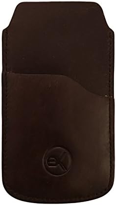 Exemplar Iphone 7 Plus Handmade Vintage Genuine Leather Mobile Sleeve Slim Pouch Case with Card Holder Dark Brown MP209 BP