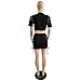 Metup Women 2 Piece Outfits Short Sleeve Crop Top Side Lace up Mini Skirt Club Dress