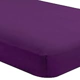 Bare Home Fitted Bottom Sheet Queen - Premium 1800 Ultra-Soft Wrinkle Resistant Microfiber - Hypoallergenic - Deep Pocket (Queen, Plum)