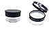 20ml 0.67oz Empty Refillable DIY Make-up Loose Powder Case Container with Soft Sponge Puff Mirror and Sifter Foundation Cosmetic Box (Black)