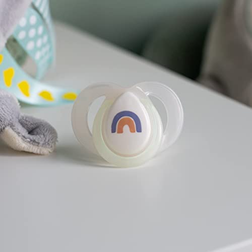 Tommee Tippee Night Time Glow in The Dark Pacifiers, Symmetrical Design