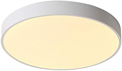 JDMYL Modern Round LED Ceiling Lights, 5cm Slim Flush Mount Fixture Ceiling Lamp Minimalist Indoor Lighting Black (White) Dimmable (Color : White Warm Light, Size : 50CM)