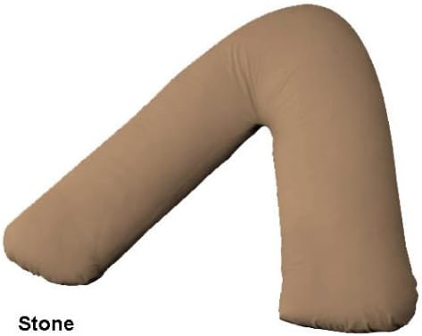 EGYPTO Orthopaedic V Shaped Pillow Nursing Pregnancy Back Support Cases (Stone)