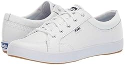 Keds Women's Center Sneaker, White Leather, 9