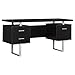Monarch Specialties Cappuccino Hollow-Core/Silver Metal Office Desk, 60-Inch