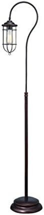 62 Inch Vintage Style Filament Light Floor Lamp for Reading Corner at Living Room - Metal, Reddish Bronze Finish