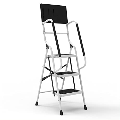 Usinso 3 Step Ladder Tool Ladder Folding Portable