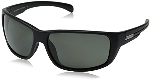 Suncloud Milestone Polarized Sunglass with Polycarbonate Lens, Matte Black Frame/Gray
