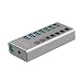 USB 3.0 Hub,7 Port USB Hub with Power Adapter/Charging Port/Individual Power Switches for Windows Vista/7/8/10, MacOS-8/9/X, Unix, Linux,Mobile HDD,Etc.