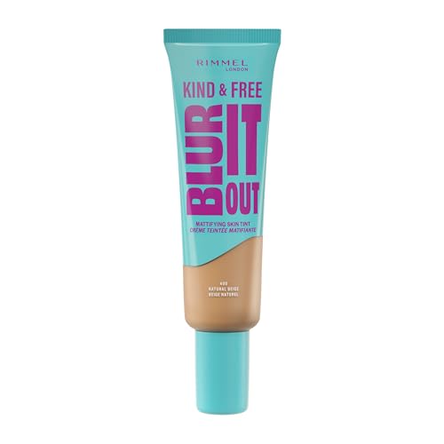 London Kind & Free BLUR IT OUT Teint Matifiant, 400 Natural Beige, Contrôle de la brillance toute la journée, Maquillage léger au fini mat, 30 ml