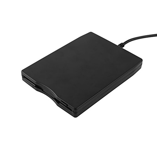 Richer-R USB Floppy Disk, 3.5 inch USB External Floppy Diskette Disk Drive Portable 1.44MB FDD for PC Windows 7/8/98/ME/2000, Windows XP/Mac(Black)