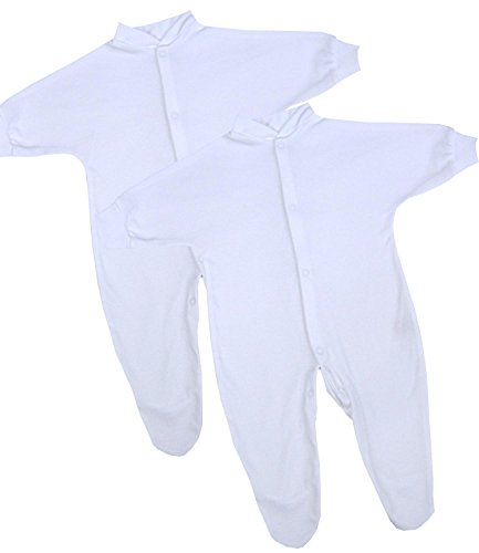 Babyprem Baby Girls 2 Pk Premature White Sleepsuits