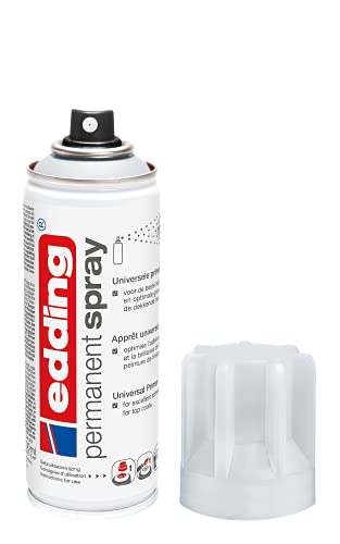 Edding 5200 Permanent Spray Universal Primer - 200 ml - Primer Spray Paint for Preparing Paintable Surfaces Such As Glass, Metal, Wood, Ceramic, Canvas,transparent (universal primer),4-NL5200996