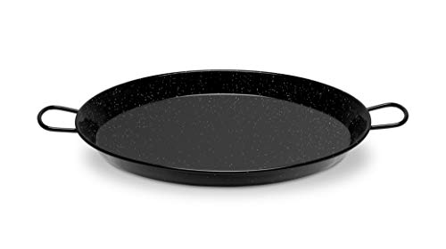Vaello Campos Enamelled Steel Paella Pan, 38 cm, 38cm, Black