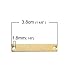 5 Count Gold Plated Rectangle Bar Metal Stamping Blank Tag with Two Holes 38mm x 6mm