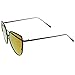 zeroUV Oversize Metal Frame Thin Temple Color Mirror Flat Lens Aviator Sunglasses 62mm (Black/Magenta Mirror)