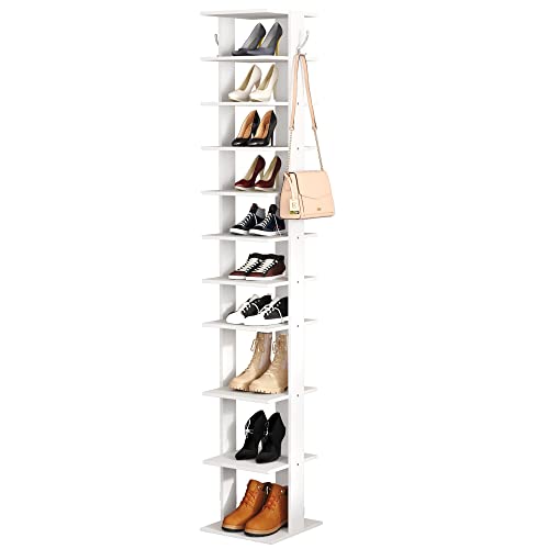 HOMEFORT Coat Rack With Shoe Storage, 5-Tier Shoe And Coat