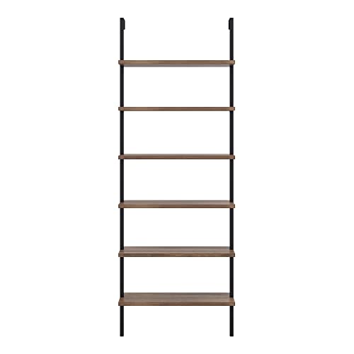 Nathan James Theo 6Shelf Tall Bookcase, Wall Mount Bookshelf with