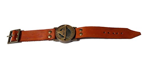 PARIJAT HANDICRAFT Wrist Brass Compass & Sundial-Watch With Leather Strap Sundial