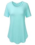 NINEXIS Women's Short Sleeve Shirttail & Asymmetrical Hem Top (S-3XL / 22 Colors)